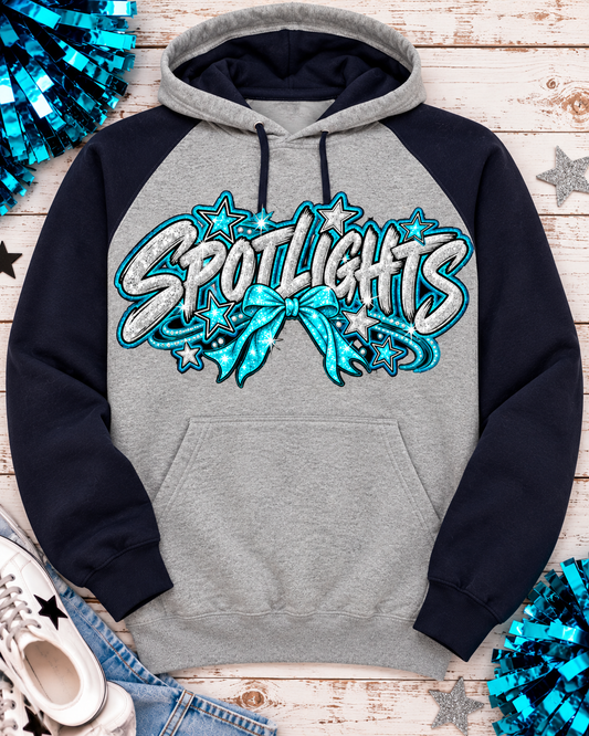 Shea Dances Spotlights Faux Glitter Graphic Raglan Hoodie