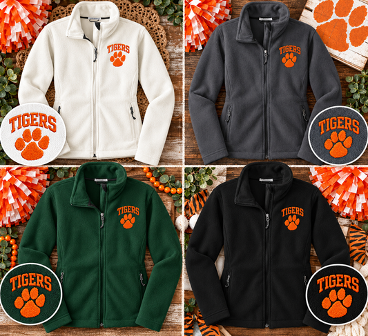 Tigers Embroidered Fleece Jacket