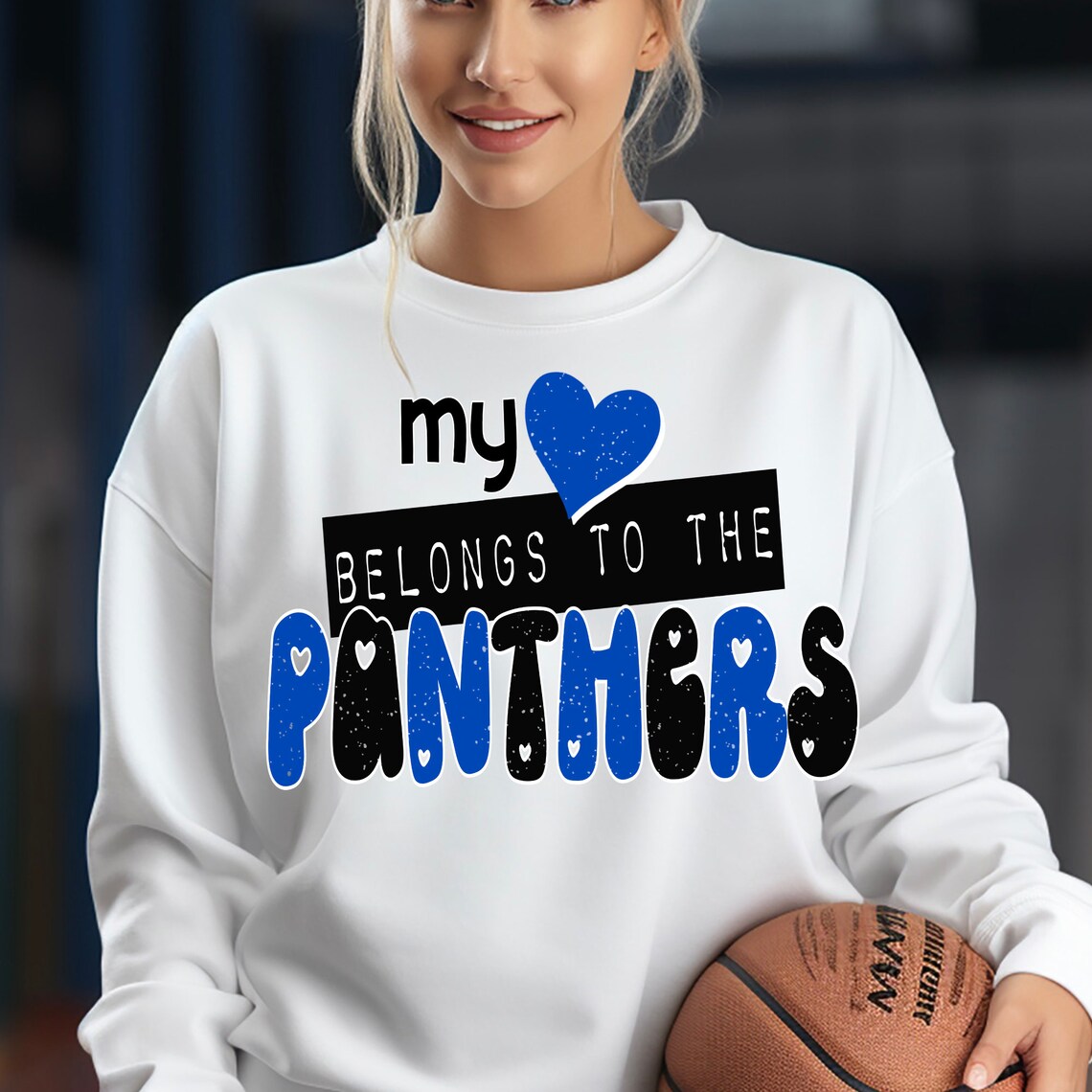 KIDS My heart belongs to the panthers Graphic Shirt