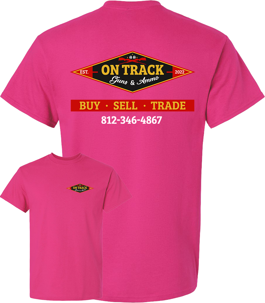 On Track Guns & Ammo Adult Shirts FOUR COLORS