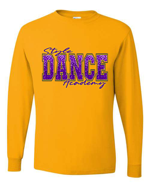 Style Dance Academy Faux Sequin Yellow graphic shirt