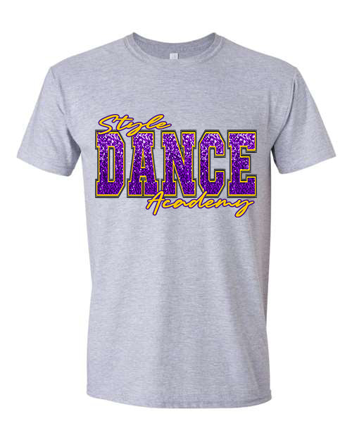 Style Dance Academy Faux Sequin grey graphic shirt